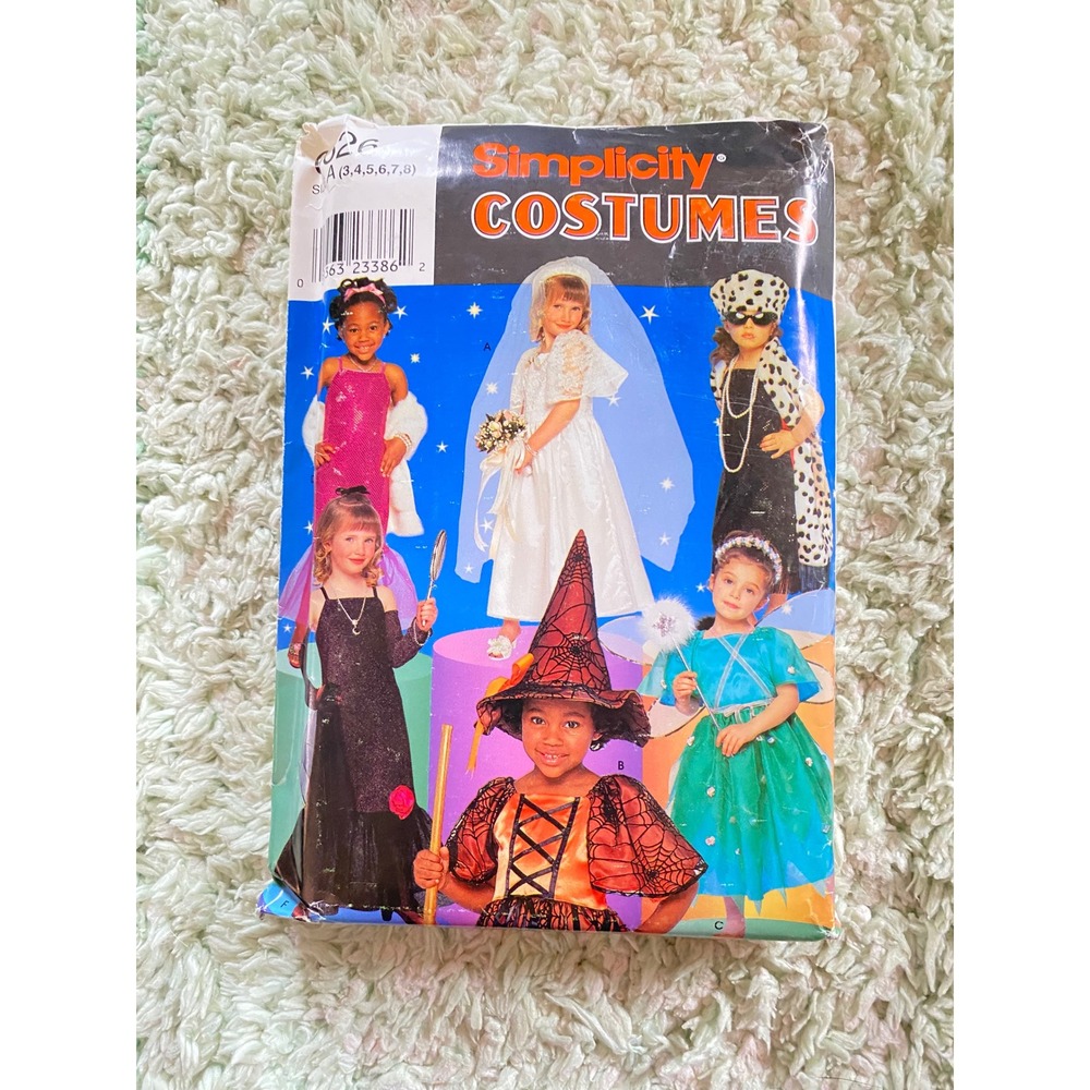 Simplicity 0626 8885 Kids Costume Sewing Pattern Bride Witch Fairy Size A